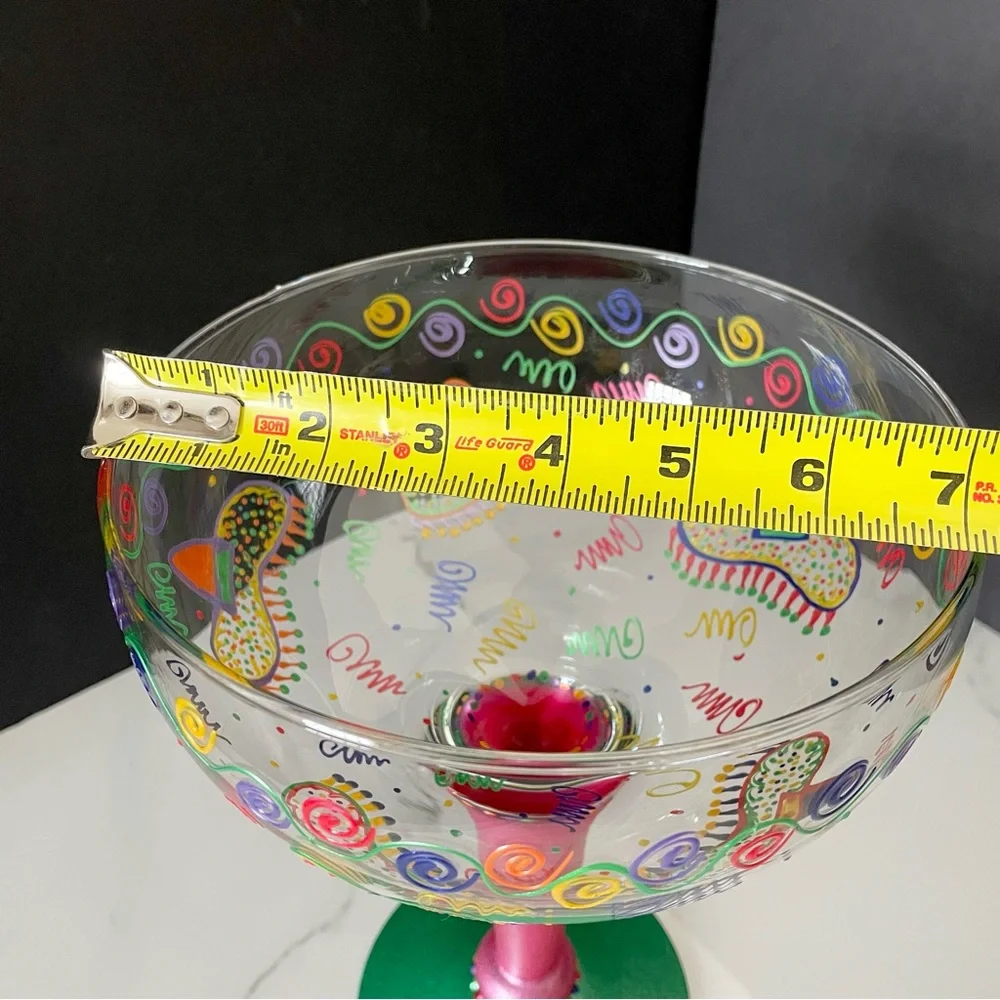 Jumbo Smithereens Margarita Glass Painted by Vikki